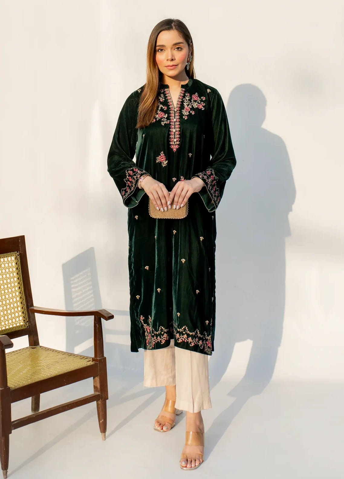 Lakhany Pret Embroidered Velvet Kurti LG-IZ-0254