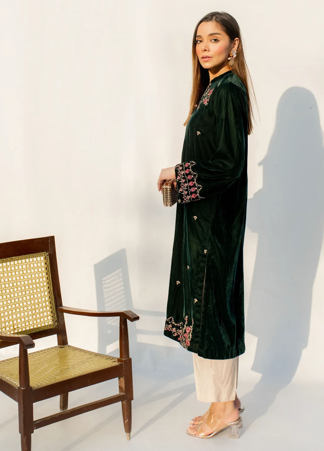 Lakhany Pret Embroidered Velvet Kurti LG-IZ-0254