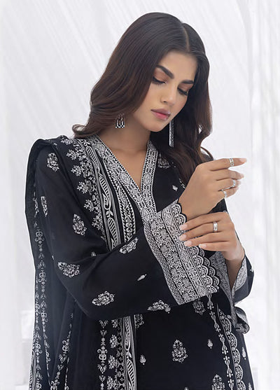 Lakhany Monochrome Black and White Lawn Collection 2024 LG-AR-0009
