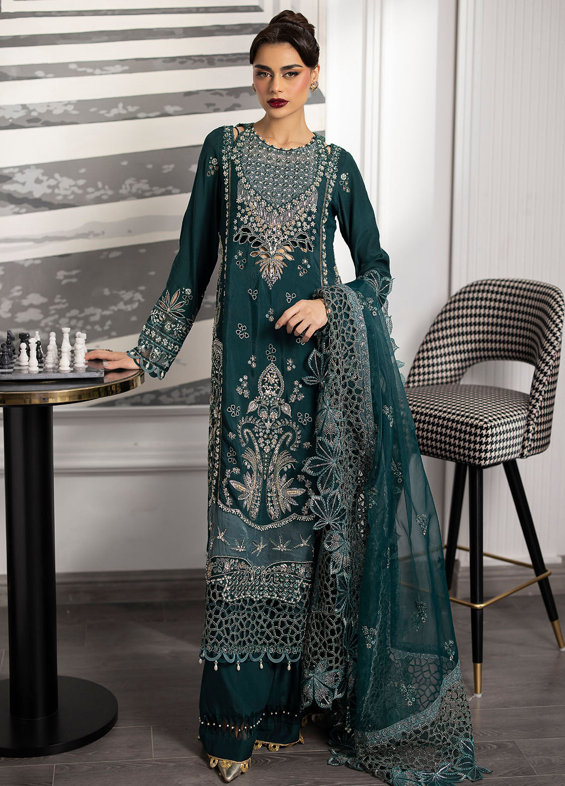 La more By Sardinia Unstitched Formal Collection 2024 702 Emerald Night