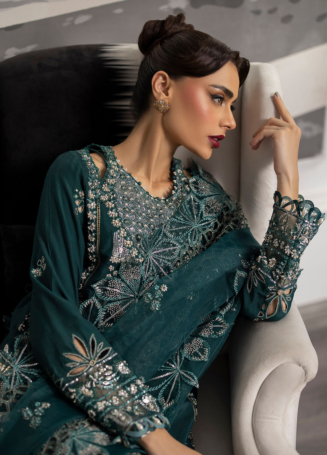 La more By Sardinia Unstitched Formal Collection 2024 702 Emerald Night