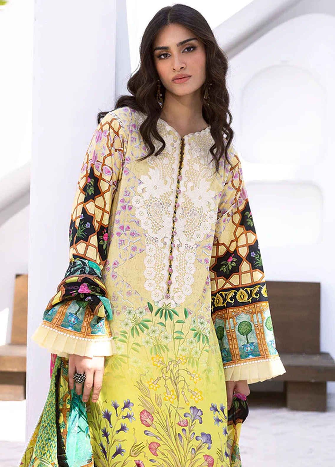 Leya by Roheenaz Unstitched Printed Lawn Collection 2024 RNZ-02A Seaside Serenade
