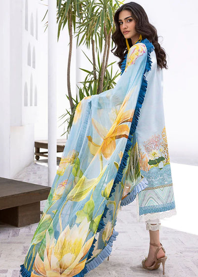 Leya by Roheenaz Unstitched Printed Lawn Collection 2024 RNZ-03B Ocean Breeze