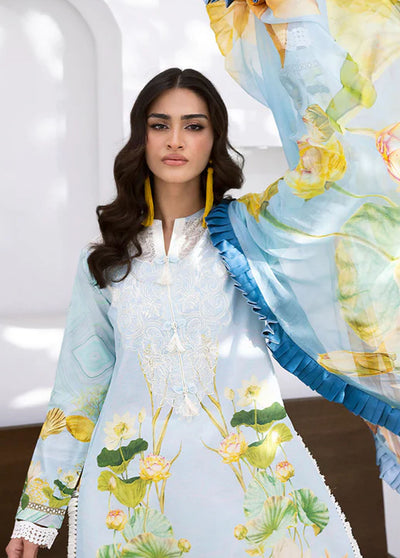 Leya by Roheenaz Unstitched Printed Lawn Collection 2024 RNZ-03B Ocean Breeze