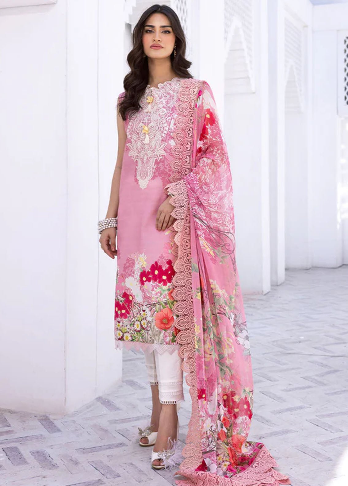 Leya by Roheenaz Unstitched Printed Lawn Collection 2024 RNZ-05B Coral Cove