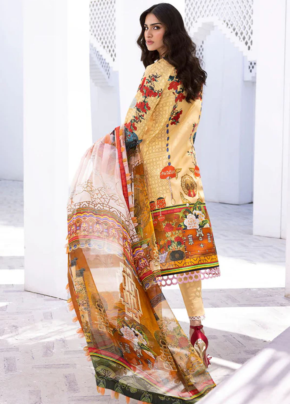 Leya by Roheenaz Unstitched Printed Lawn Collection 2024 RNZ-06A Mango Tango