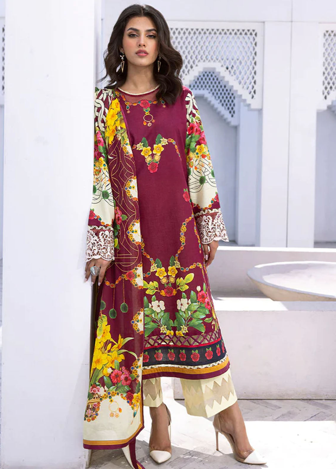 Leya by Roheenaz Unstitched Printed Lawn Collection 2024 RNZ-09A Driftwood Delight