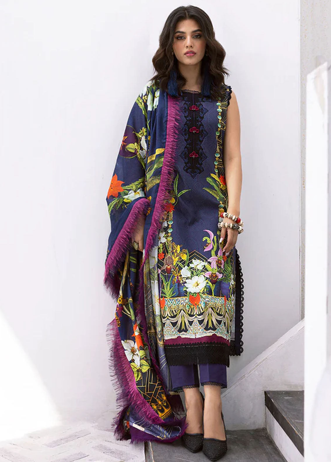 Leya by Roheenaz Unstitched Printed Lawn Collection 2024 RNZ-10A Wave Rider