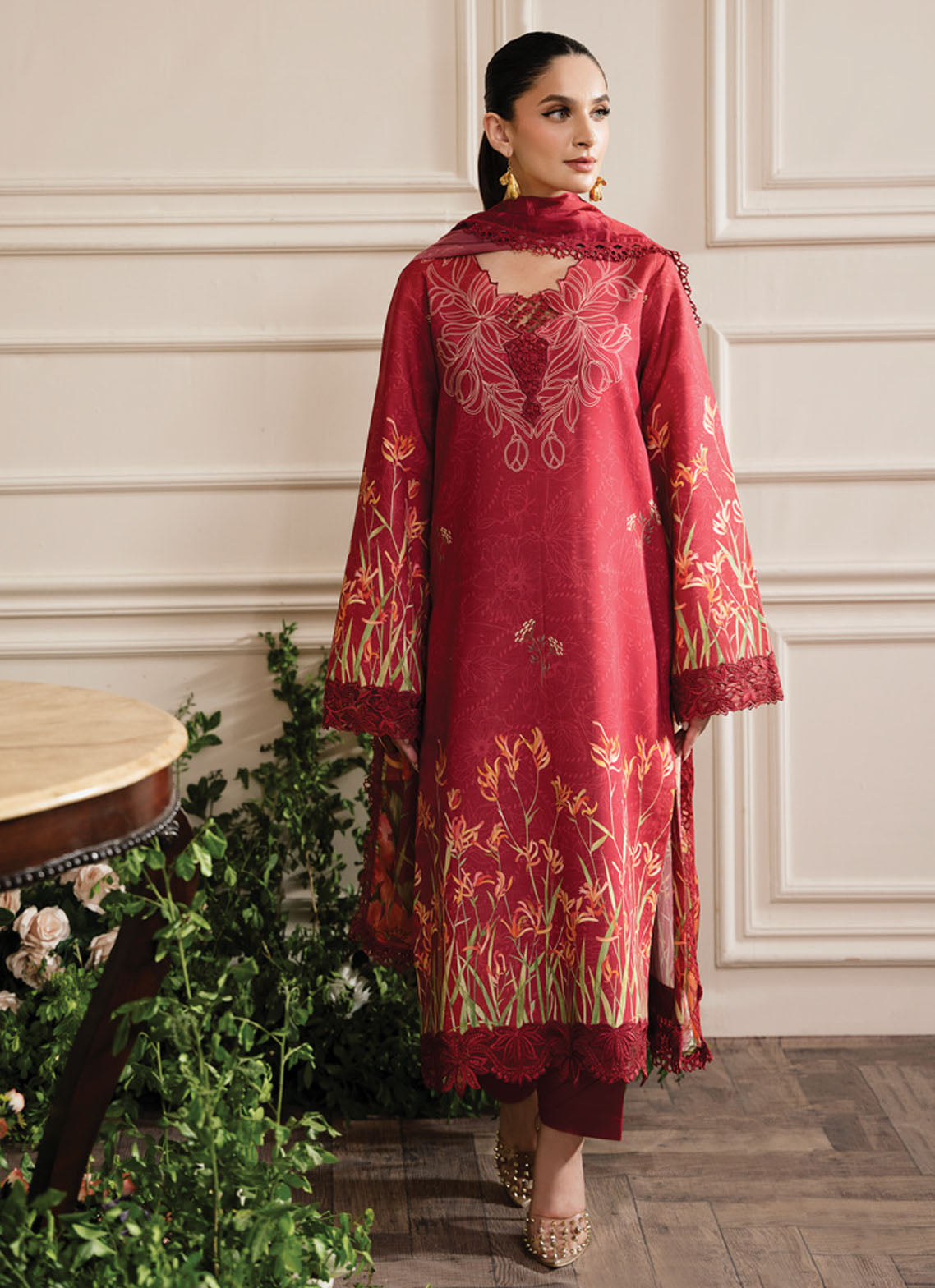 Lifestyle by Rang Rasiya Unstitched Lawn Edit 2024 Crimson