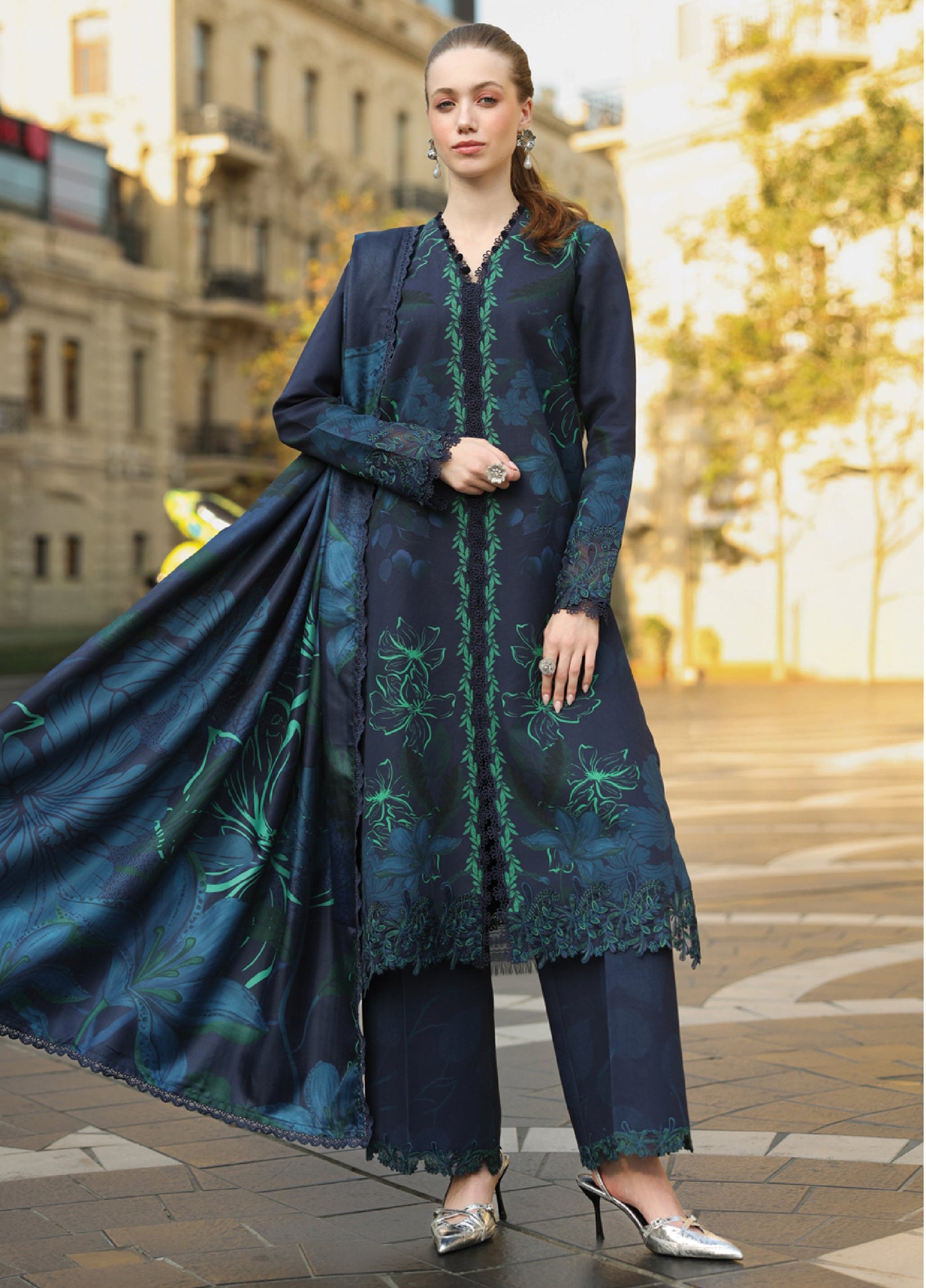 Lifestyle by Rang Rasiya Unstitched Embroidered Khaddar Suits 3 Piece RR25LW D-02 Midnight - Winter Collection