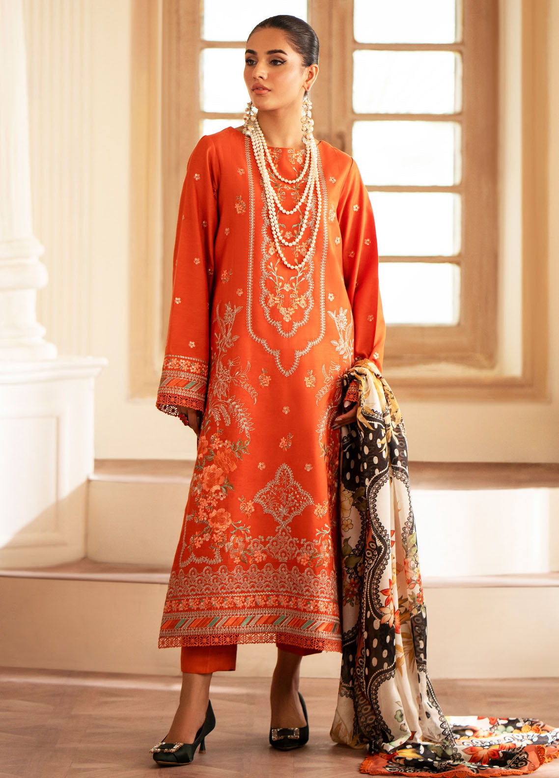 Lumiere By Saad Shaikh Embroidered Silk Suit Unstitched 3 Piece SSK24LF D-02 Zenith - Formal Collection