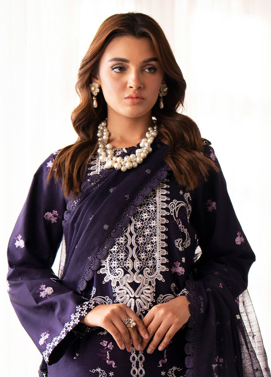 Lumiere By Saad Shaikh Embroidered Silk Suit Unstitched 3 Piece SSK24LF D-09 Rubi - Formal Collection