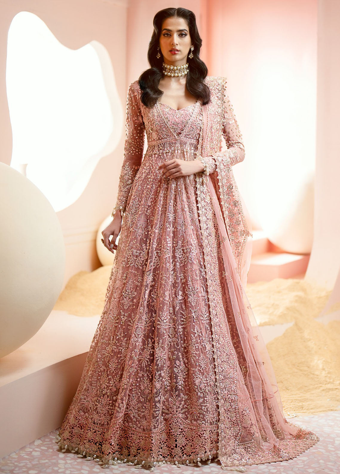 Luminara By Ayzel Embroidered Net Suit Unstitched 3 Piece AAF24L AWF-05 Earl - Formal Collection