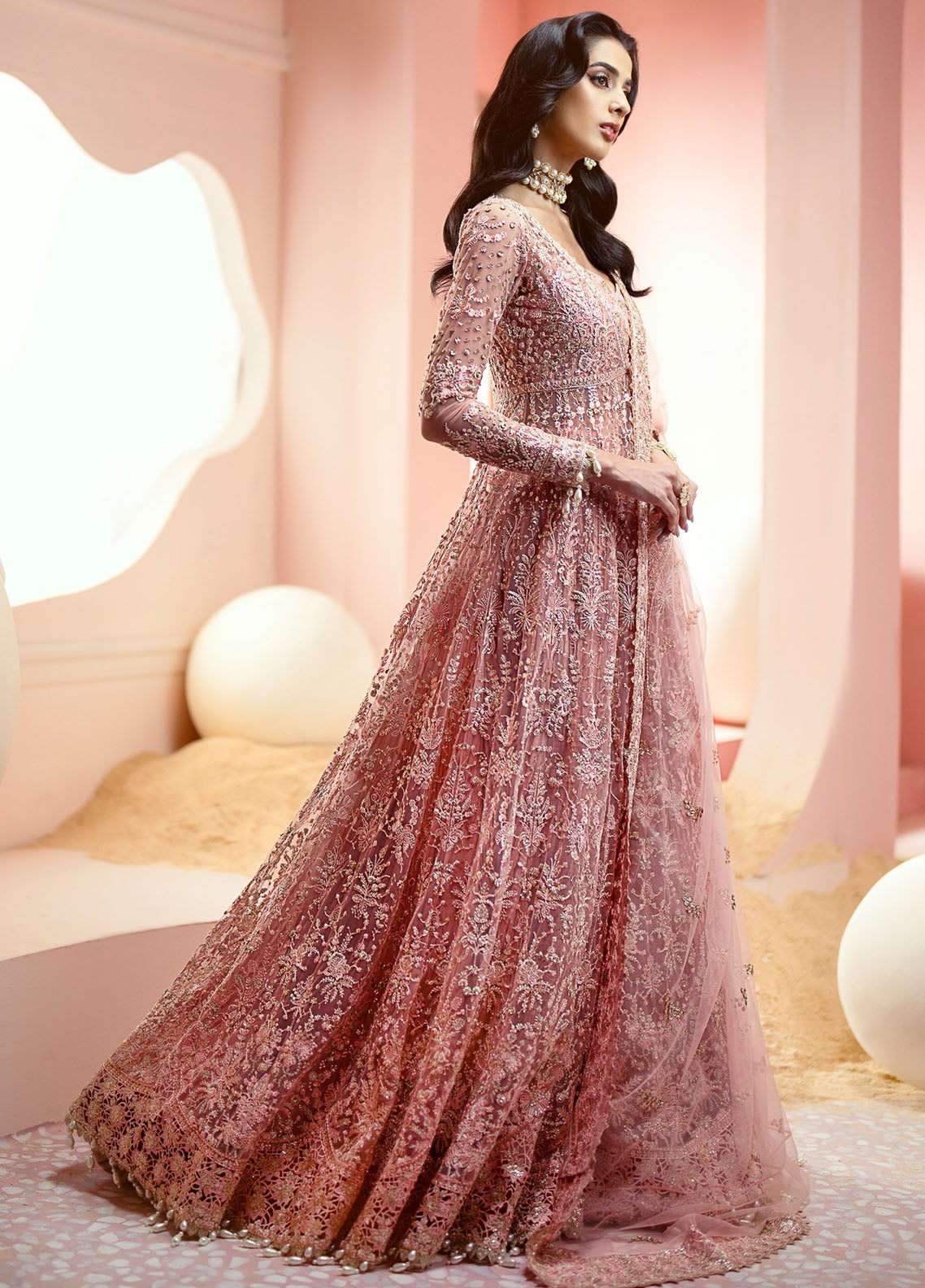 Luminara By Ayzel Embroidered Net Suit Unstitched 3 Piece AAF24L AWF-05 Earl - Formal Collection