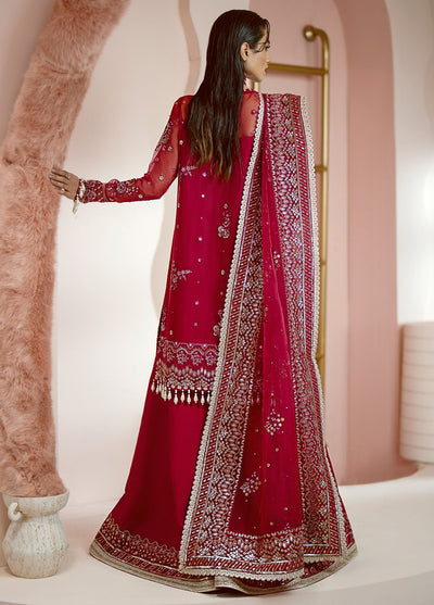 Luminara By Ayzel Embroidered Organza Suit Unstitched 3 Piece AAF24L AWF-03 Ruby - Formal Collection