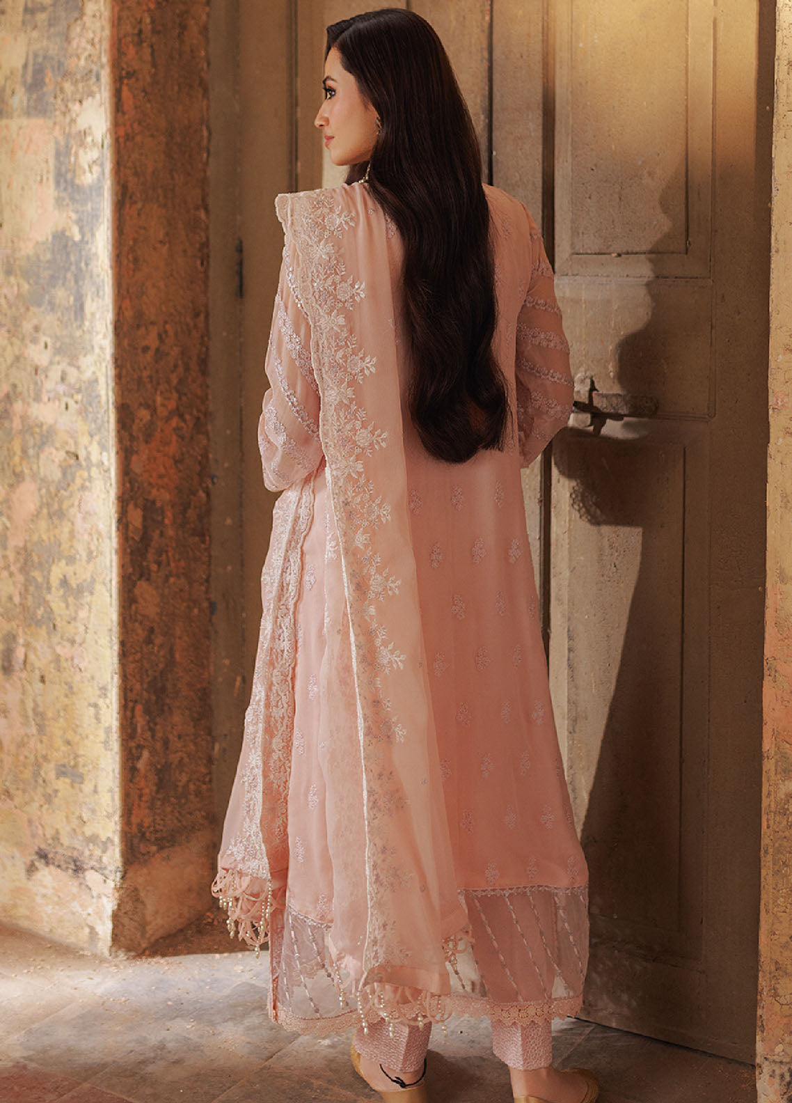 Luxe by Azure Unstitched Embroidered Eid Affair 2024 CHAS-122 Coral Haze