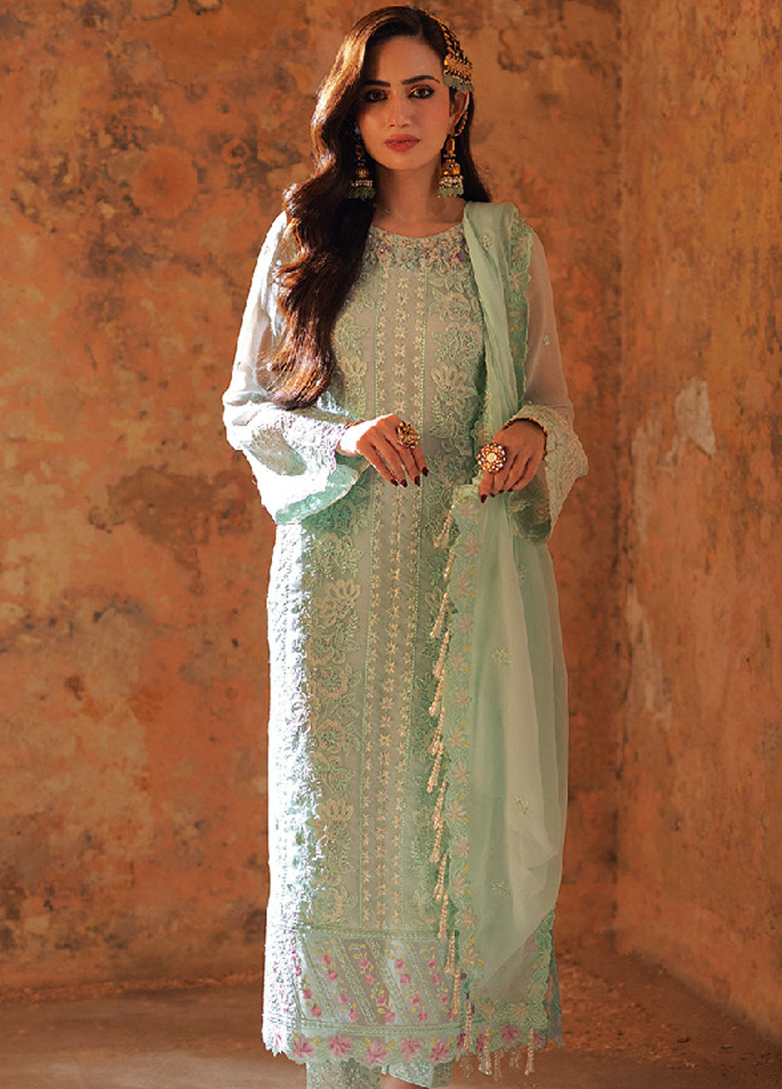 Luxe by Azure Unstitched Embroidered Eid Affair 2024 FFAS-124 Floral Fern