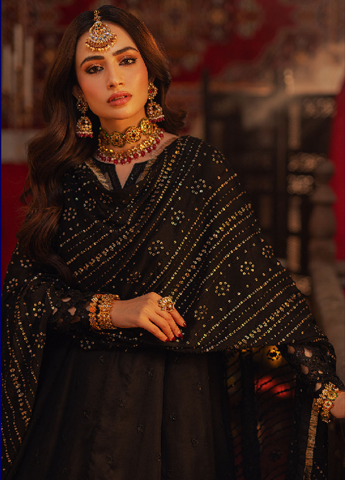 Luxe by Azure Unstitched Embroidered Eid Affair 2024 NMAS-121 Noir Majesty