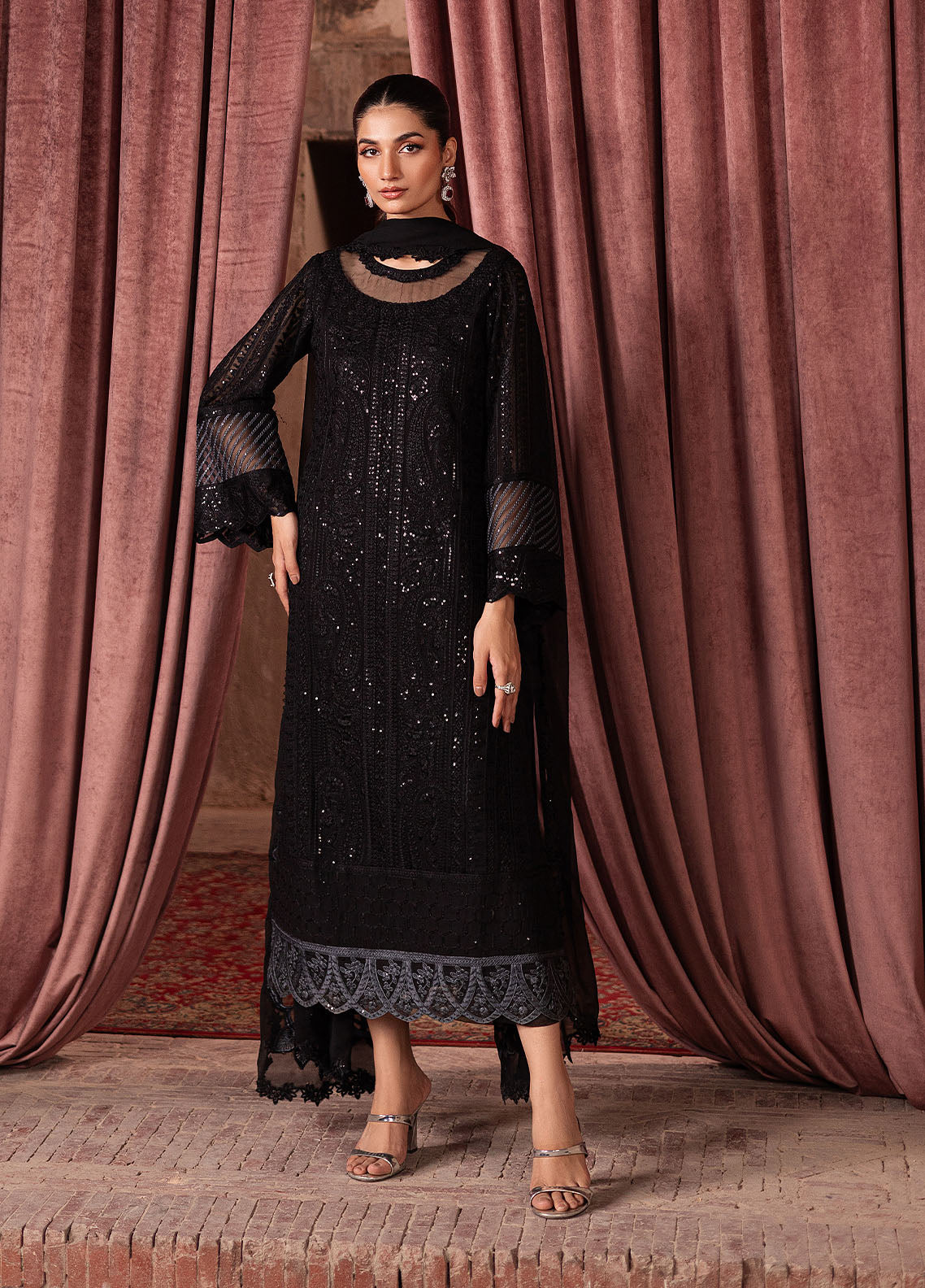 Luxe by Azure Unstitched Formals Collection 2024 Noir Mystique