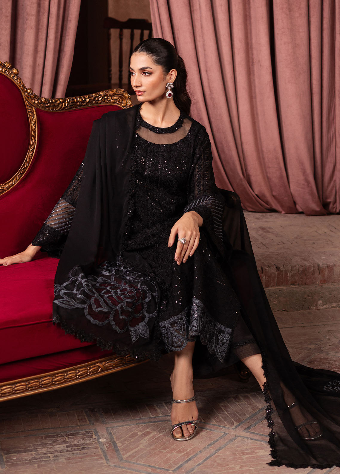 Luxe by Azure Unstitched Formals Collection 2024 Noir Mystique