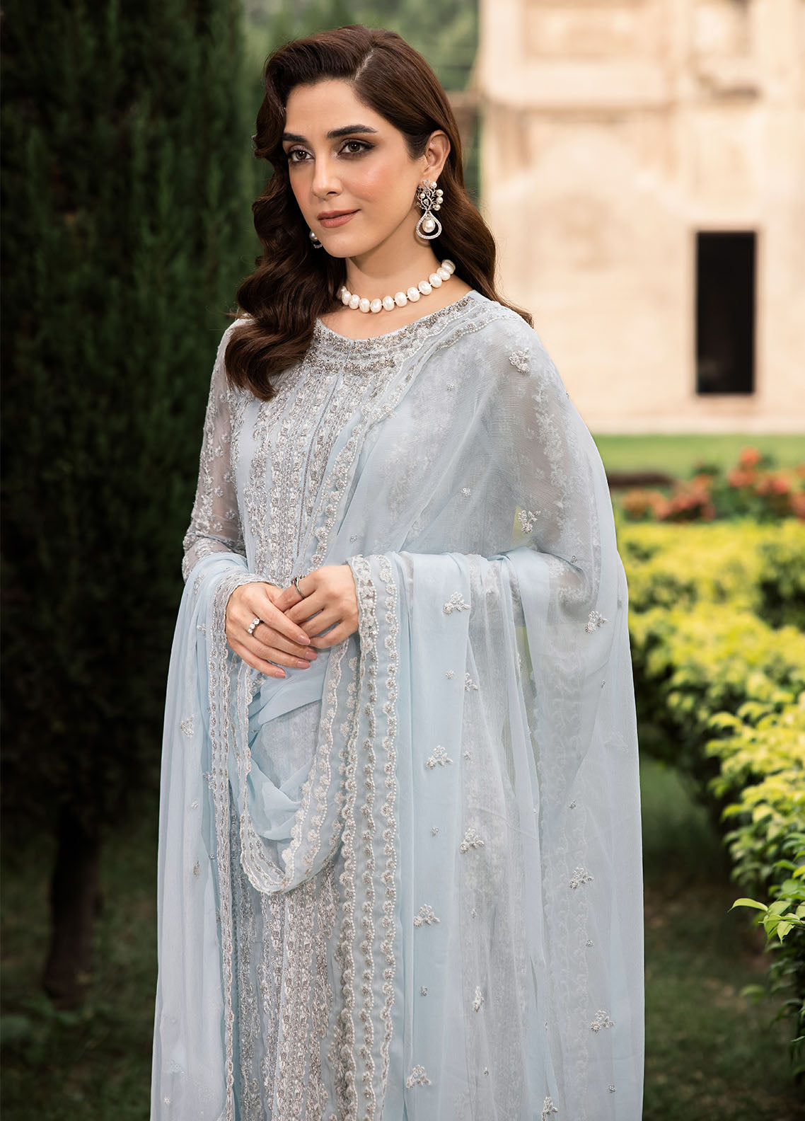 Luxe by Azure Unstitched Formals Collection 2024 Ocean Sapphire