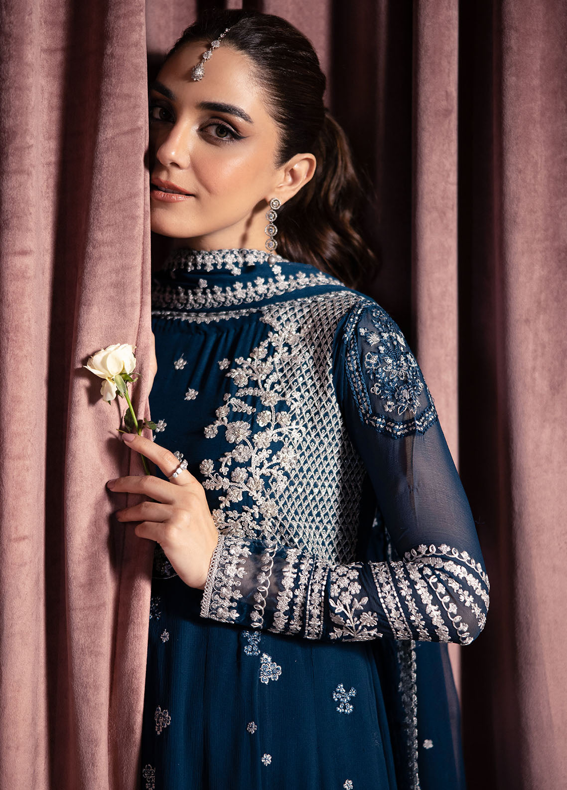 Luxe by Azure Unstitched Formals Collection 2024 Aquatic Whisper