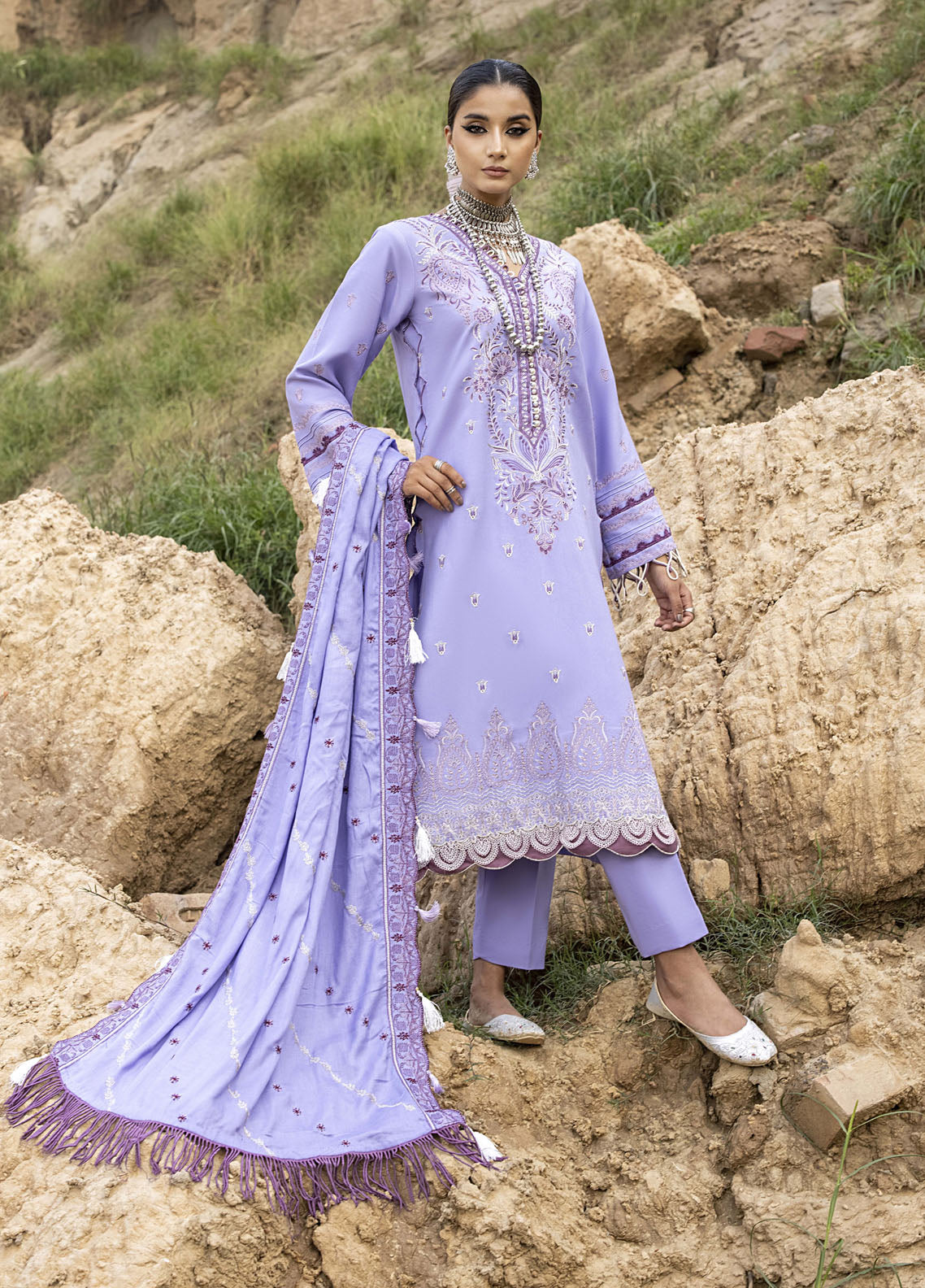 Lyra by Meerak Unstitched Winter Collection 2024 D-03 Lilac