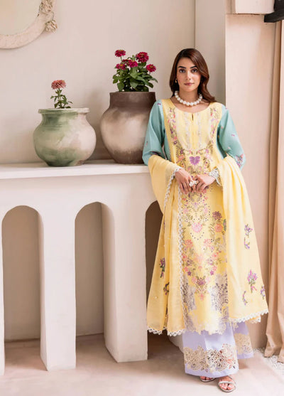 Magnolia Garden by Manara Embroidered Lawn Suits Unstitched 3 Piece MNA25MG Macaron