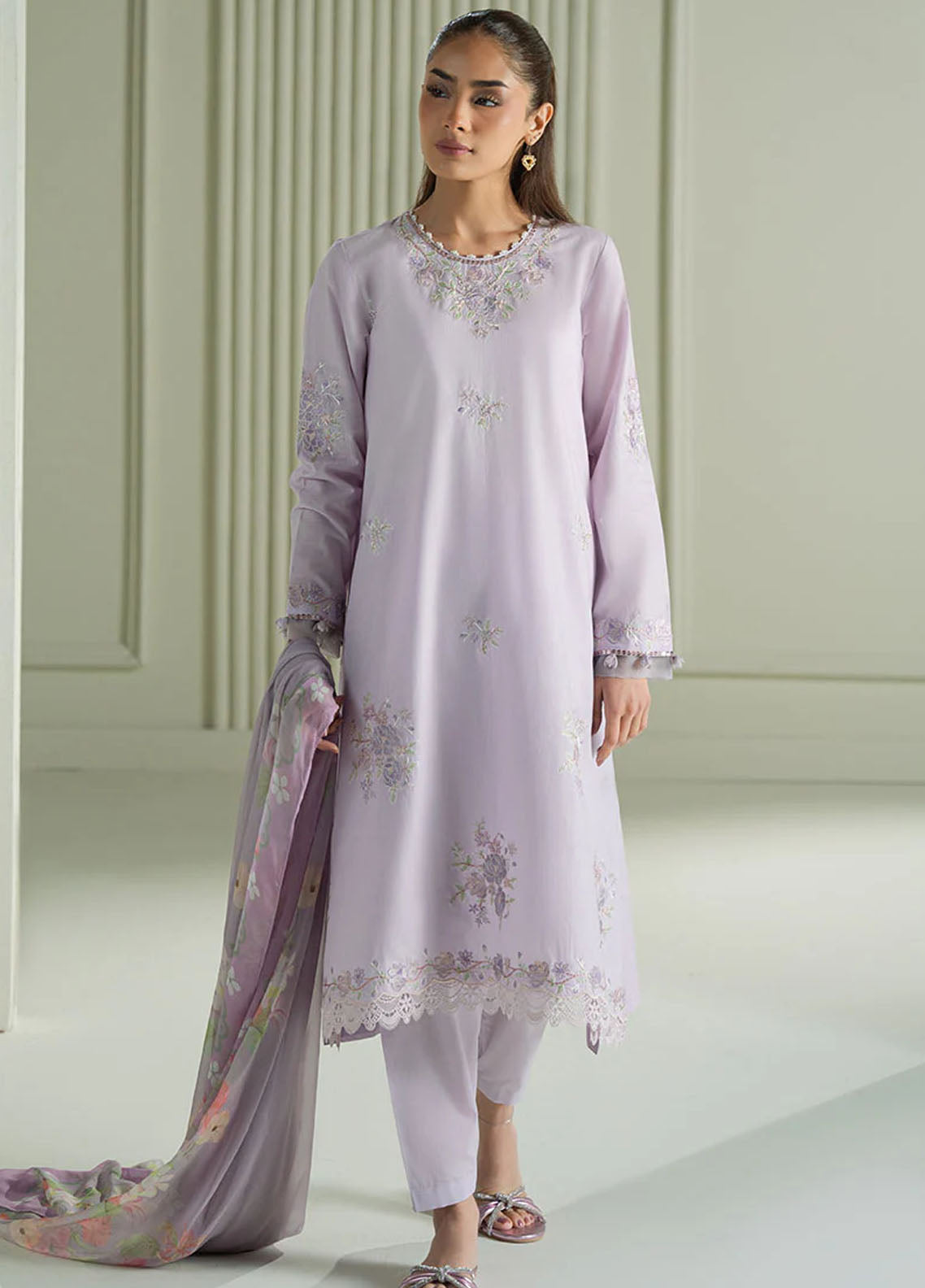 Mahiri by Cross Stitch Unstitched Embroidered Lawn Collection 2025 Violet Veil