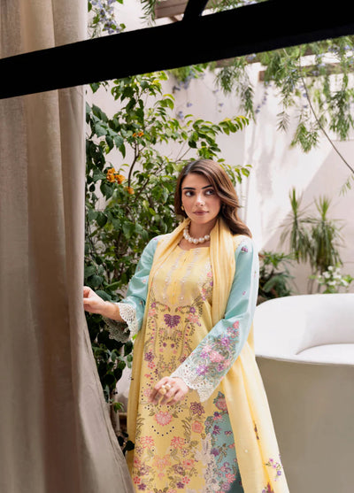 Magnolia Garden by Manara Embroidered Lawn Suits Unstitched 3 Piece MNA25MG Macaron