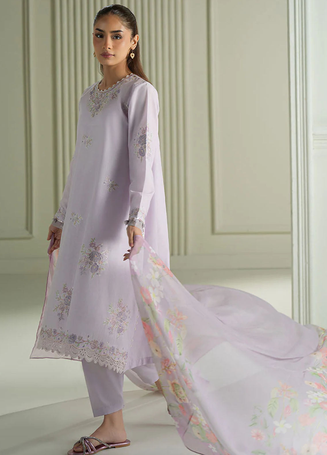 Mahiri by Cross Stitch Unstitched Embroidered Lawn Collection 2025 Violet Veil