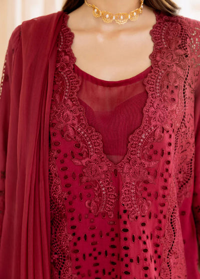 Magnolia Garden by Manara Embroidered Lawn Suits Unstitched 3 Piece MNA25MG Scarlet