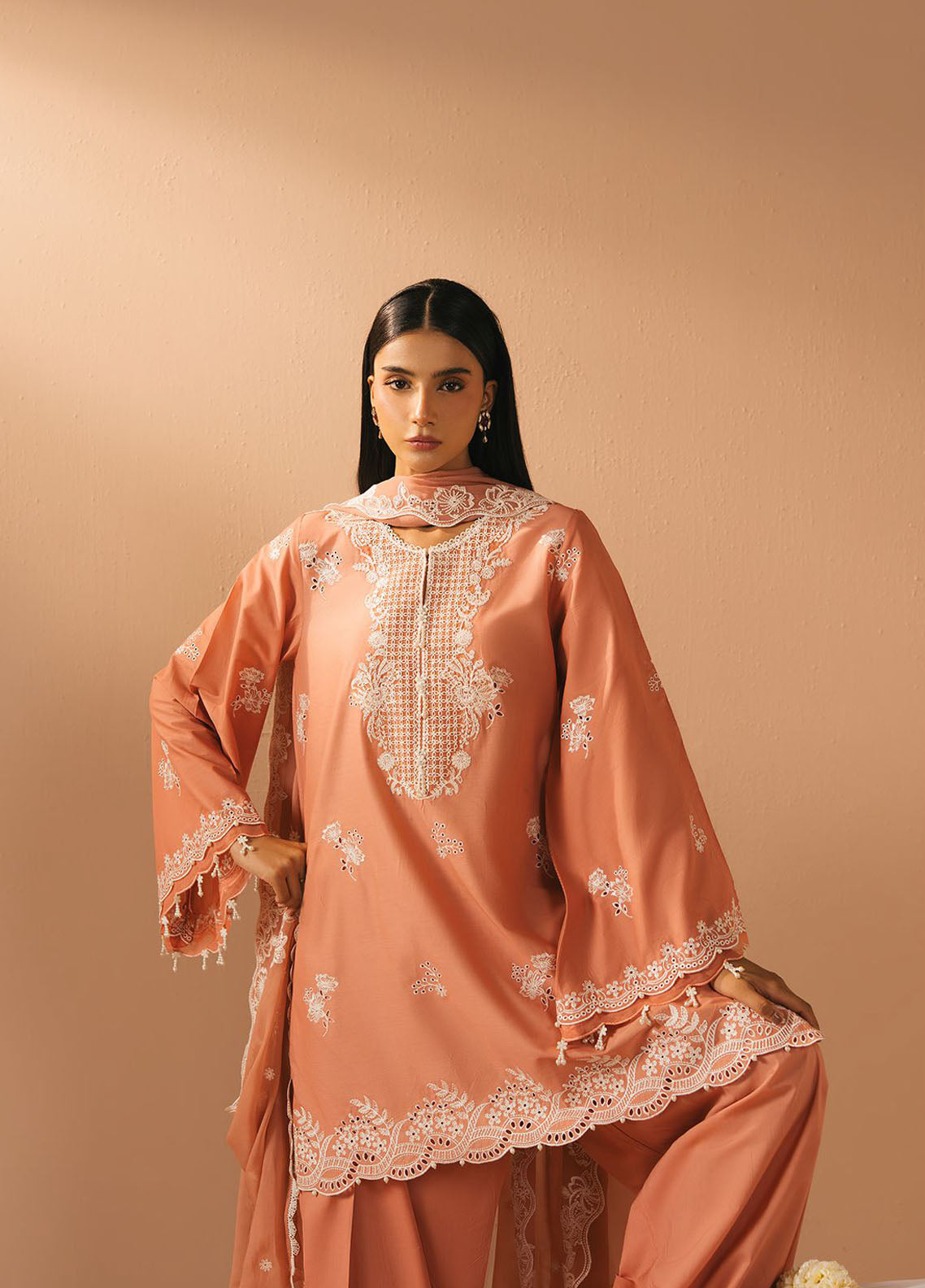 Mahiri by Cross Stitch Embroidered Lawn Suits Unstitched 3 Piece CS25ML4 Coral Charm