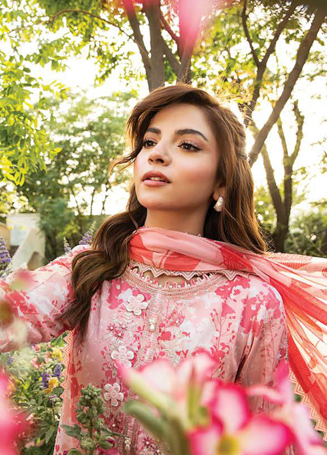 M Basic by Maria B Embroidered Lawn Suits Unstitched 3 Piece MB25EE D-10 B