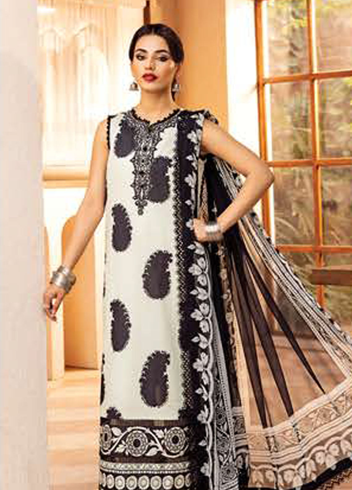 M Basic by Maria B Embroidered Lawn Suits Unstitched 3 Piece MB25EE D-11 B