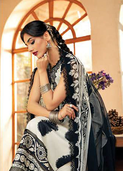 M Basic by Maria B Embroidered Lawn Suits Unstitched 3 Piece MB25EE D-11 B