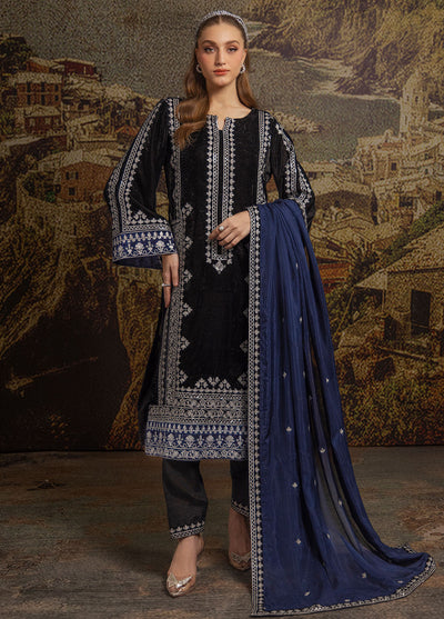 Merakish by Shahzeb Textiles Luxury Velvet Collection 2024 Black Eyes