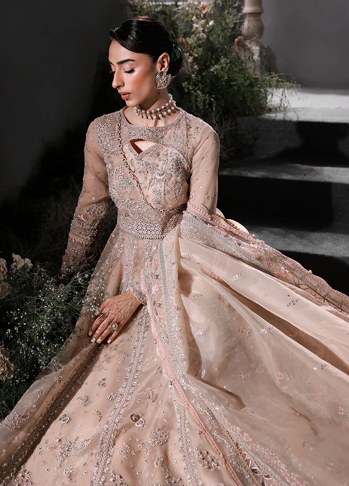 Elirah by Qalamkar Embroidered Organza Suits Unstitched 3 Piece QLM25EF MF-01 Lustra