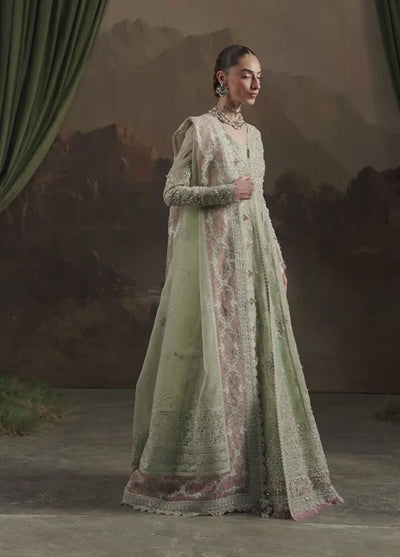 Elirah by Qalamkar Embroidered Organza Suits Unstitched 3 Piece QLM25EF MF-02 Sage Aura