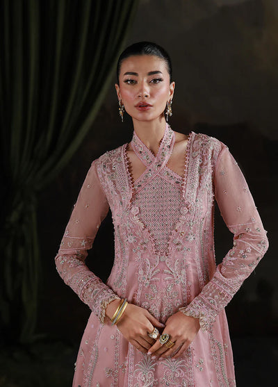 Elirah by Qalamkar Embroidered Organza Suits Unstitched 3 Piece QLM25EF MF-03 Blush