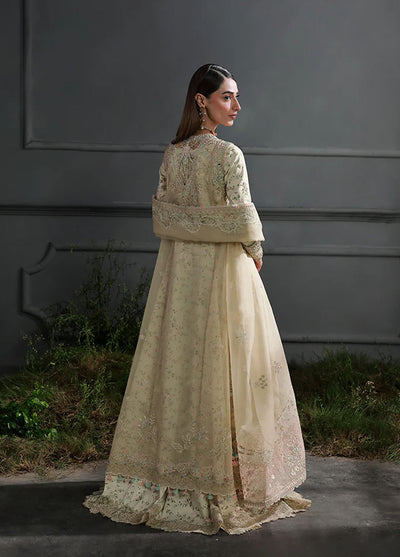 Elirah by Qalamkar Embroidered Organza Suits Unstitched 3 Piece QLM25EF MF-04 Ivory Grace