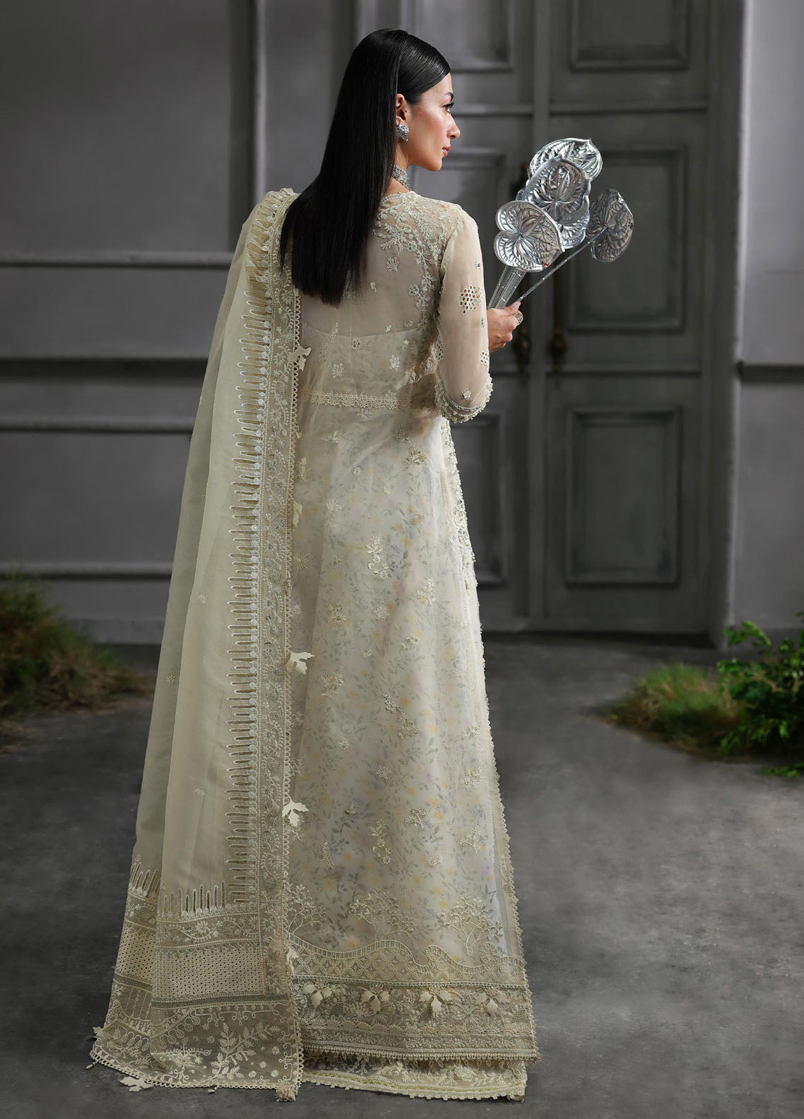 Elirah by Qalamkar Embroidered Organza Suits Unstitched 3 Piece QLM25EF MF-06 Ivara
