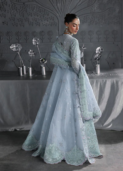Elirah by Qalamkar Embroidered Organza Suits Unstitched 3 Piece QLM25EF MF-08 Serene Aqua