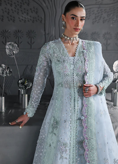 Elirah by Qalamkar Embroidered Organza Suits Unstitched 3 Piece QLM25EF MF-08 Serene Aqua