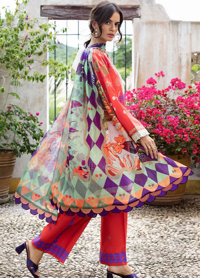 Mirasol by Mushq Embroidered Cambric Suits Unstitched 3 Piece MQ25MH D-02 B Carmin Rosa