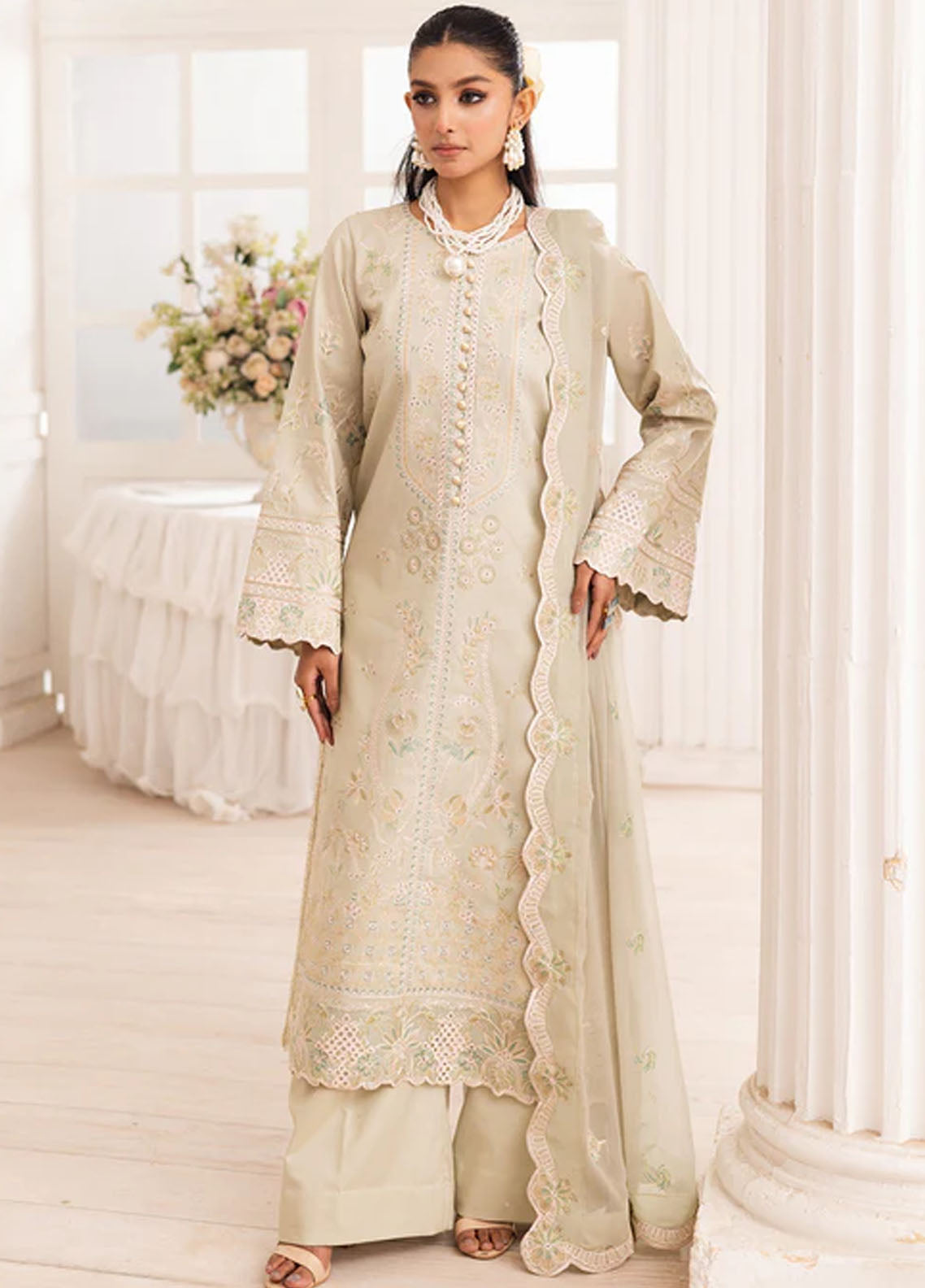 Mira by Freesia Premium Embroidered Lawn Suits Unstitched 3 Piece FRE25M FS50099 Esmat