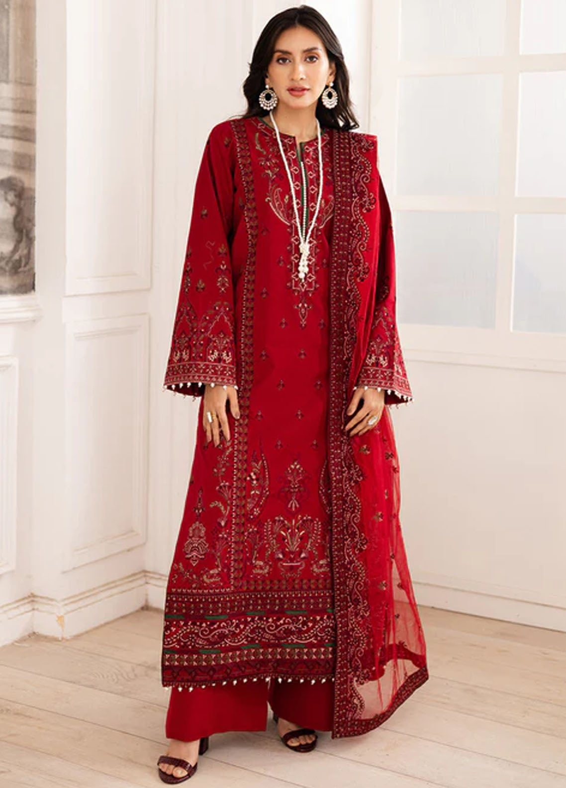 Mira by Freesia Premium Embroidered Lawn Suits Unstitched 3 Piece FRE25M FS50100 Gulmar