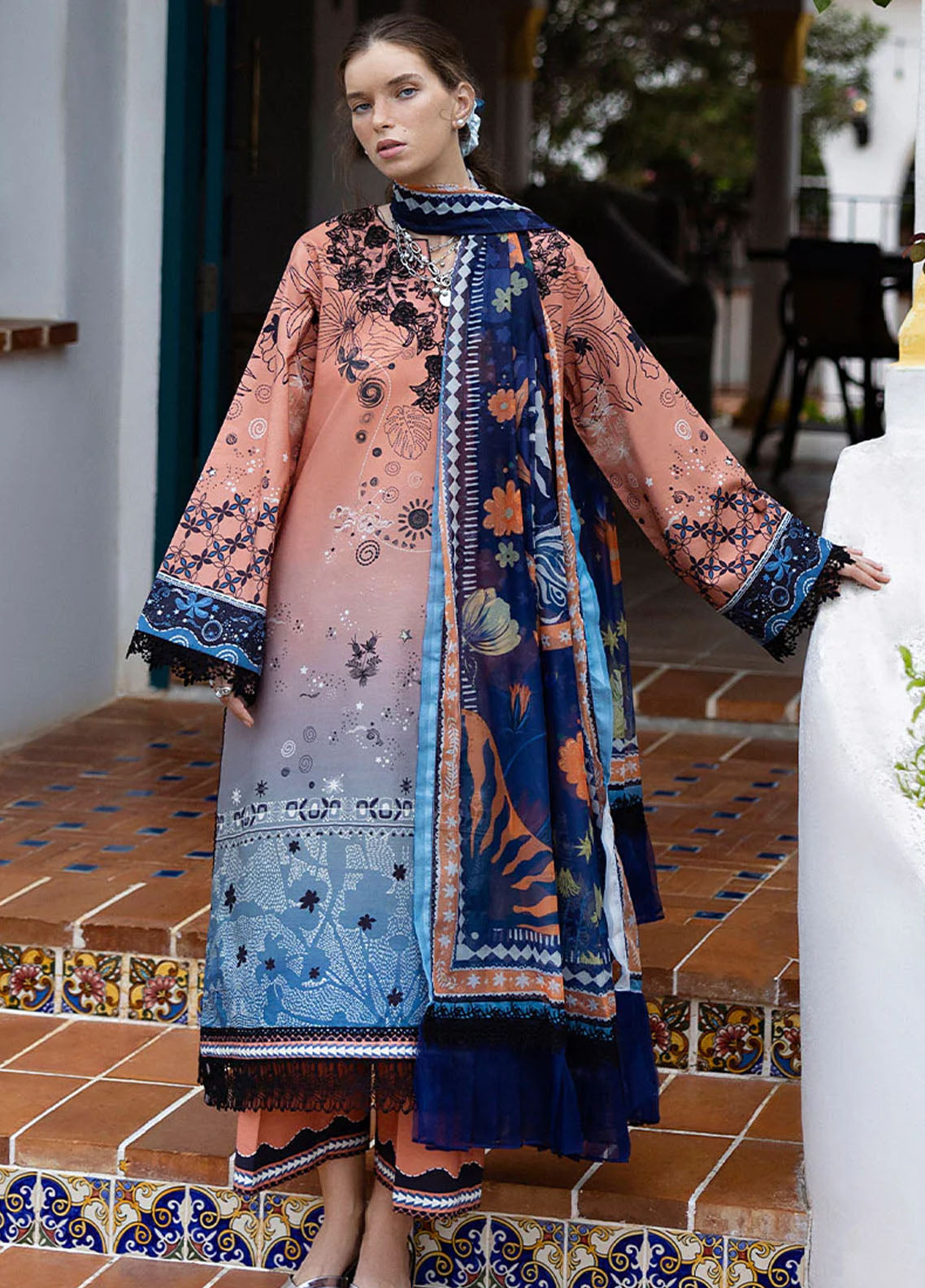 Mirasol by Mushq Embroidered Cambric Suits Unstitched 3 Piece MQ25MH D-05 A Viento Vivi