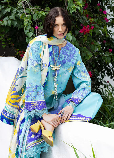 Mirasol by Mushq Embroidered Cambric Suits Unstitched 3 Piece MQ25MH D-05 B Mar Azul