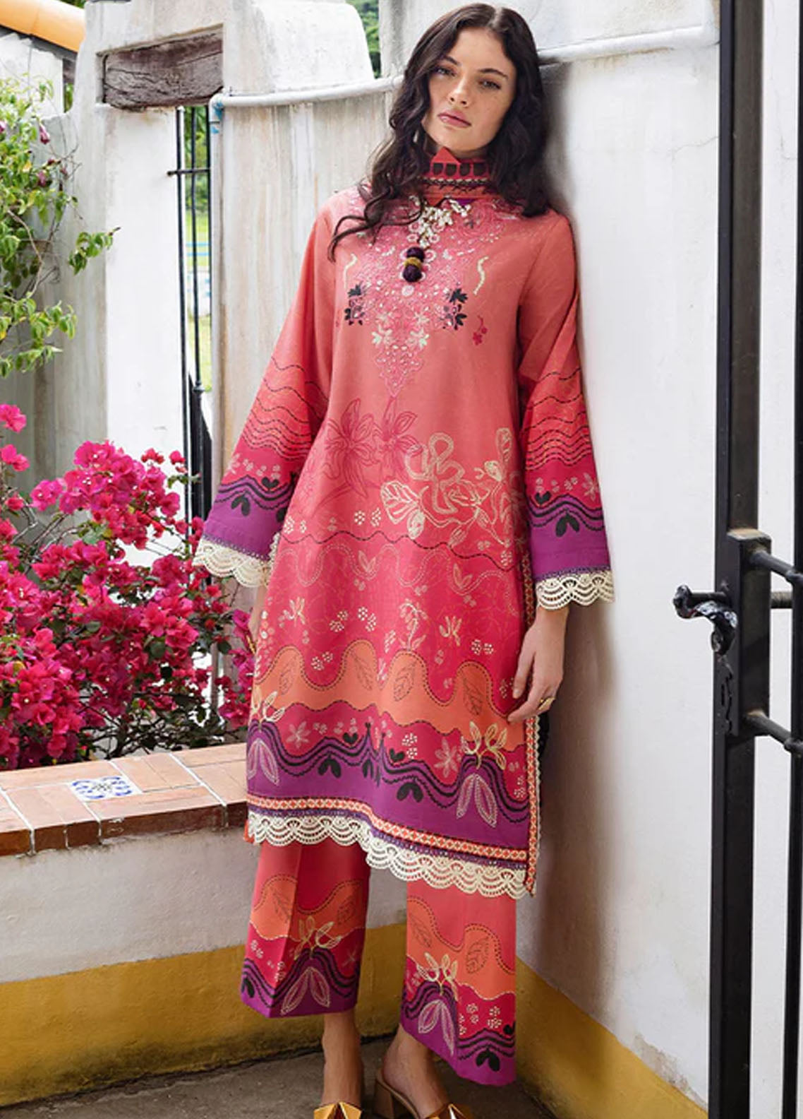 Mirasol by Mushq Embroidered Cambric Suits Unstitched 3 Piece MQ25MH D-03 B Amber Luz